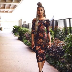 Sheer Floral Dress